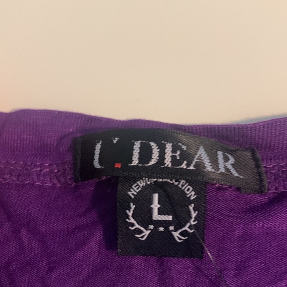 Purple, Short sleeved curved hem shirt - Picture 2 of 6